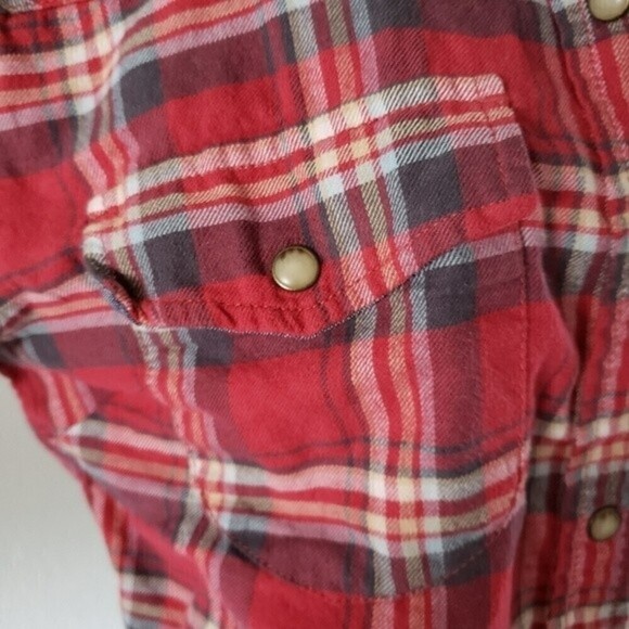 JACHS girlfriend bea lightweight plaid flannel top small - Picture 5 of 9